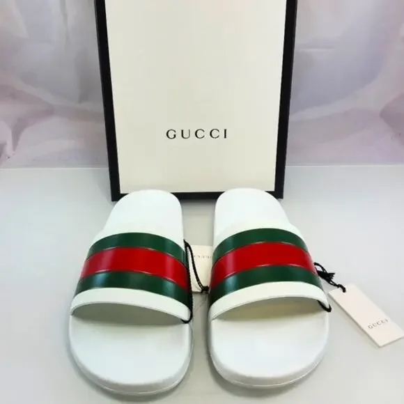 Gucci | Shoes | Nwt40 Gucci Men Signature Stripe Rubber  display picture 3